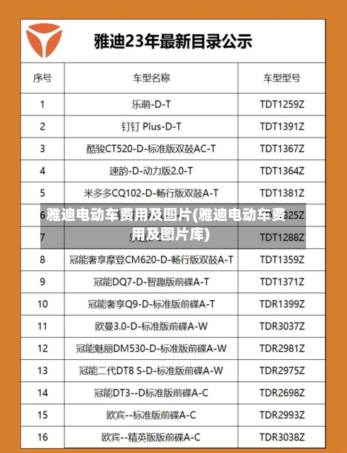 雅迪电动车费用及图片(雅迪电动车费用及图片库)