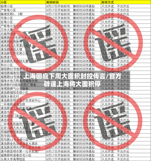 上海回应下周大面积封控传言/官方辟谣上海将大面积停-第2张图片