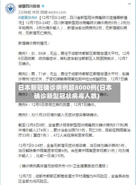 日本新冠确诊病例超8000例(日本确诊新型冠状病毒人数)