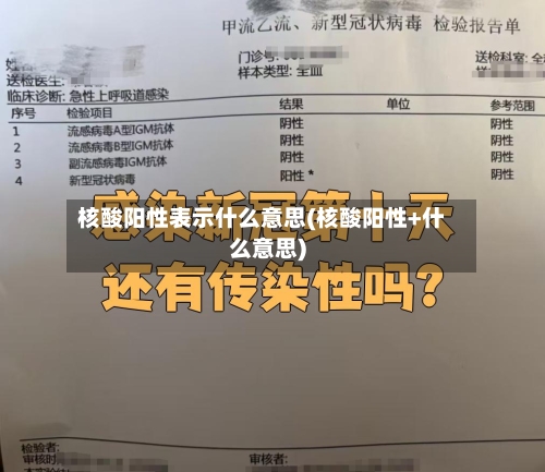 核酸阳性表示什么意思(核酸阳性+什么意思)