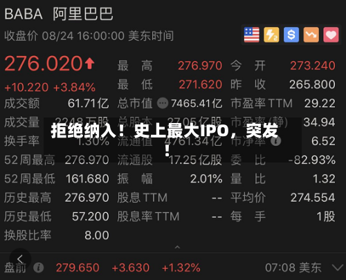 拒绝纳入！史上最大IPO，突发！-第3张图片