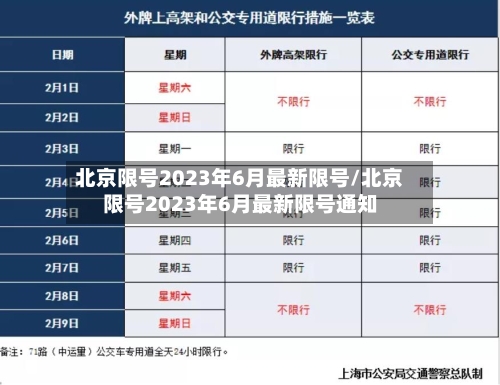 北京限号2023年6月最新限号/北京限号2023年6月最新限号通知