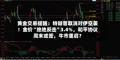黄金交易提醒：特朗普取消对伊空袭！金价“绝地反击”3.4%	，和平协议周末或签，牛市重启？-第2张图片