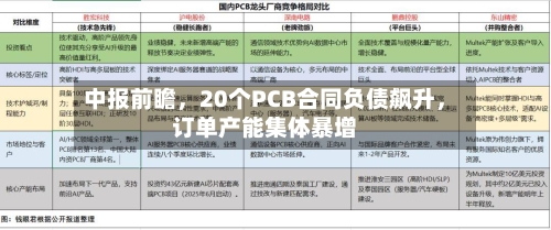 中报前瞻，20个PCB合同负债飙升，订单产能集体暴增-第3张图片