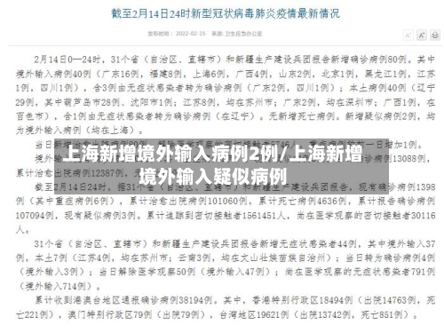 上海新增境外输入病例2例/上海新增境外输入疑似病例-第2张图片