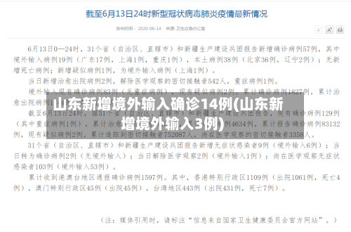 山东新增境外输入确诊14例(山东新增境外输入3例)