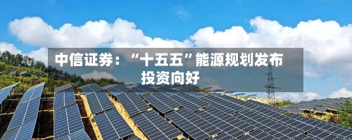 中信证券：“十五五	”能源规划发布 投资向好-第2张图片
