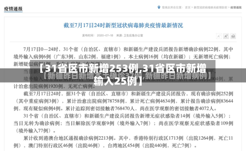 【31省区市新增253例,31省区市新增输入25例】