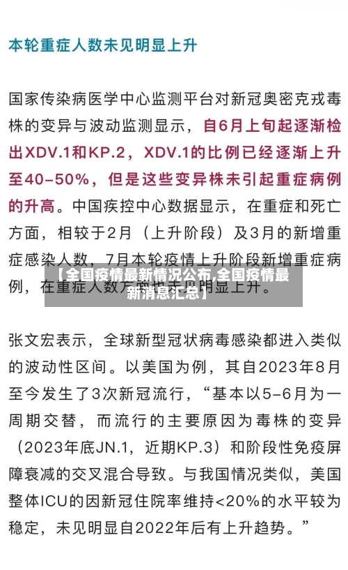 【全国疫情最新情况公布,全国疫情最新消息汇总】