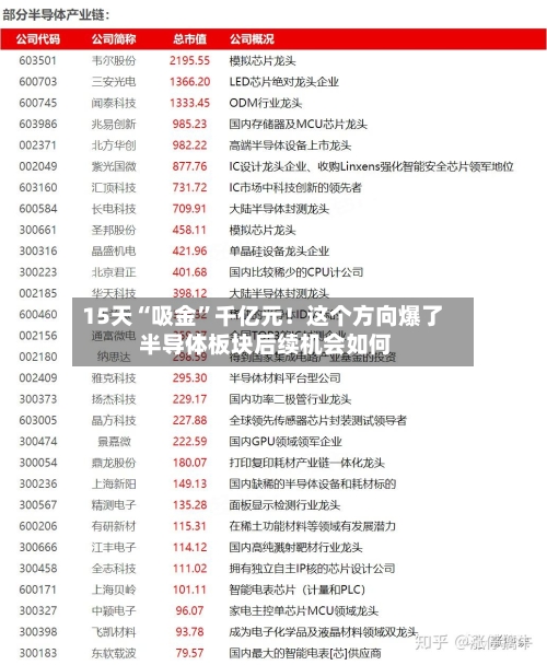 15天“吸金”千亿元！这个方向爆了 半导体板块后续机会如何-第3张图片