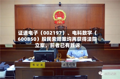 证通电子（002197）、电科数字（600850）股民索赔案均再获得法院立案，前者已有胜诉-第3张图片