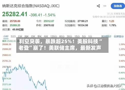 利空突袭	，暴跌超25%！美股科技“老登”崩了！美联储主席，最新发声-第3张图片