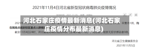 河北石家庄疫情最新消息(河北石家庄疫情分布最新消息)-第2张图片