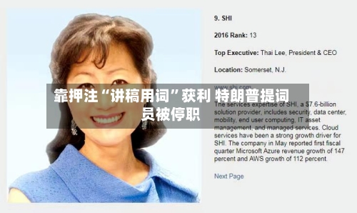 靠押注“讲稿用词”获利 特朗普提词员被停职-第3张图片