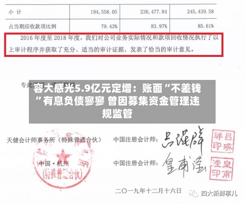容大感光5.9亿元定增：账面“不差钱	”有息负债寥寥 曾因募集资金管理违规监管-第3张图片