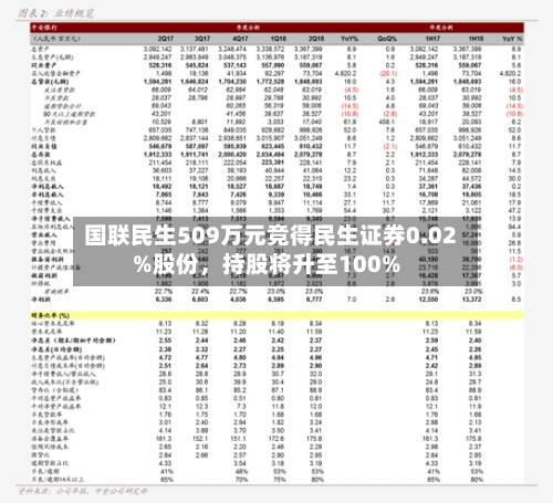 国联民生509万元竞得民生证券0.02%股份	，持股将升至100%-第3张图片
