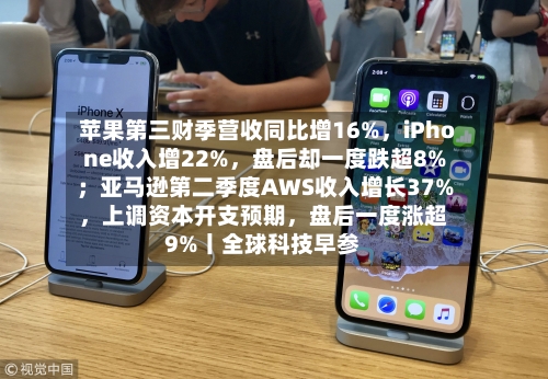 苹果第三财季营收同比增16%，iPhone收入增22%	，盘后却一度跌超8%；亚马逊第二季度AWS收入增长37%，上调资本开支预期，盘后一度涨超9%丨全球科技早参-第2张图片