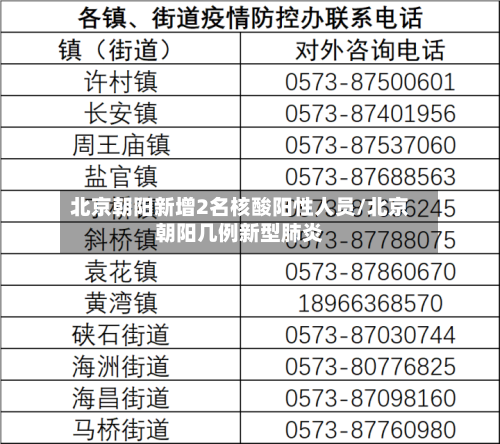 北京朝阳新增2名核酸阳性人员/北京朝阳几例新型肺炎-第2张图片