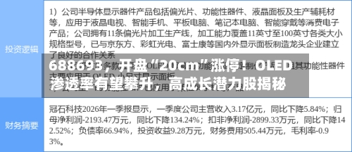 688693，开盘“20cm”涨停！OLED渗透率有望攀升	，高成长潜力股揭秘-第2张图片