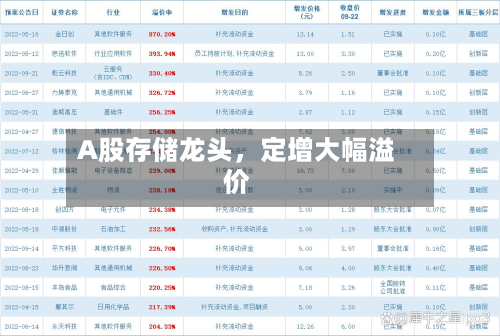 A股存储龙头，定增大幅溢价-第3张图片