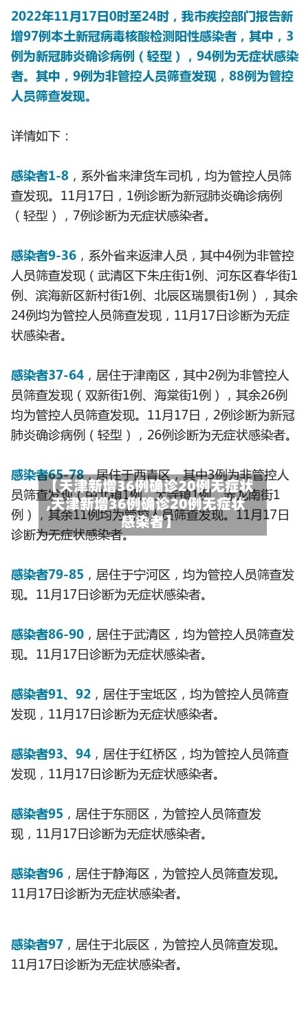 【天津新增36例确诊20例无症状,天津新增36例确诊20例无症状感染者】-第3张图片