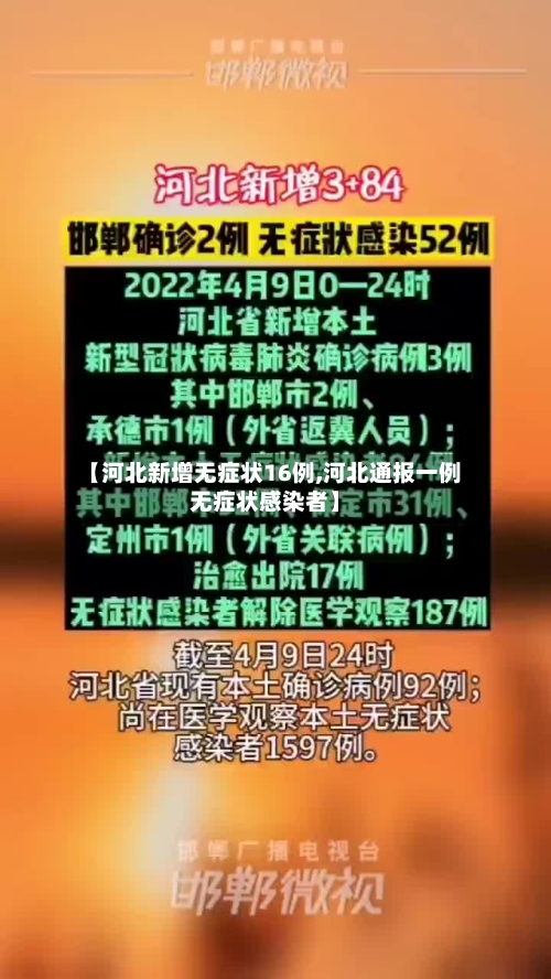 【河北新增无症状16例,河北通报一例无症状感染者】