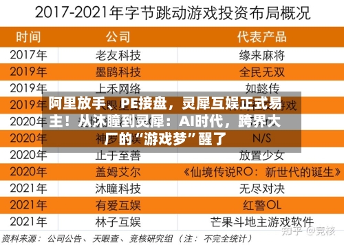 阿里放手、PE接盘	，灵犀互娱正式易主！从沐瞳到灵犀：AI时代，跨界大厂的“游戏梦”醒了-第2张图片
