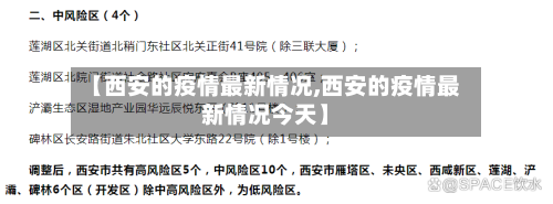 【西安的疫情最新情况,西安的疫情最新情况今天】