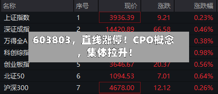 603803，直线涨停！CPO概念，集体拉升！-第3张图片