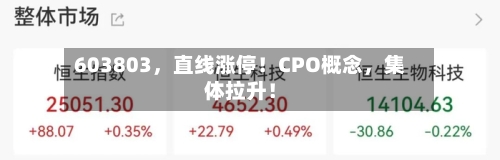 603803，直线涨停！CPO概念，集体拉升！-第2张图片