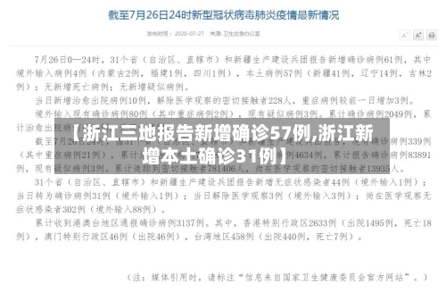 【浙江三地报告新增确诊57例,浙江新增本土确诊31例】
