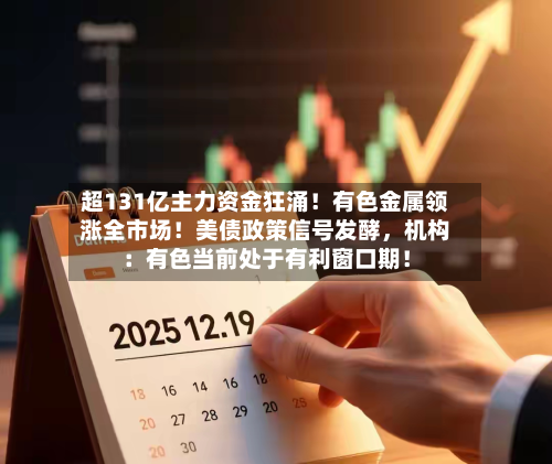 超131亿主力资金狂涌！有色金属领涨全市场！美债政策信号发酵，机构：有色当前处于有利窗口期！-第2张图片