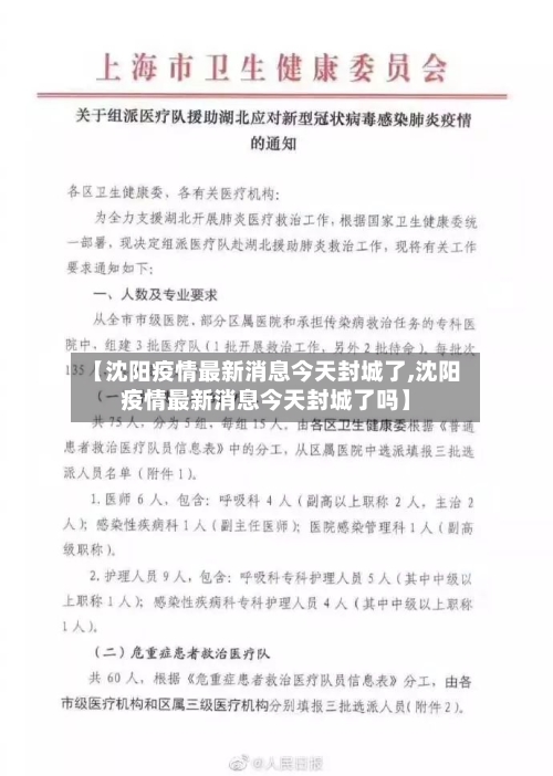 【沈阳疫情最新消息今天封城了,沈阳疫情最新消息今天封城了吗】-第2张图片