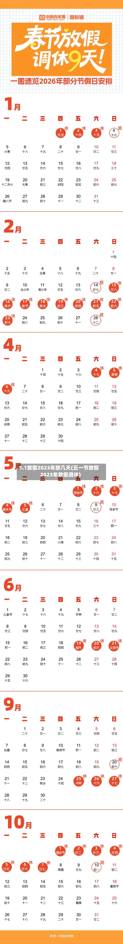 5.1放假2023年放几天(五一节放假2023年放假调休)-第2张图片