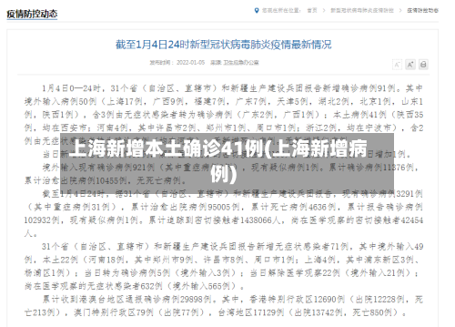 上海新增本土确诊41例(上海新增病例)-第2张图片