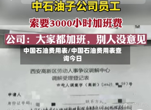 中国石油费用表/中国石油费用表查询今日