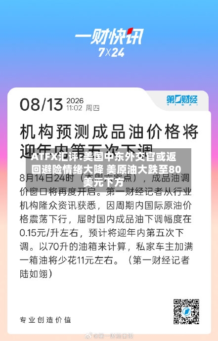 ATFX汇评:美国中东外交官或返回避险情绪大降 美原油大跌至80美元下方-第2张图片
