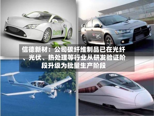 信德新材：公司碳纤维制品已在光纤、光伏、热处理等行业从研发验证阶段升级为批量生产阶段