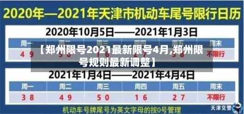 【郑州限号2021最新限号4月,郑州限号规则最新调整】