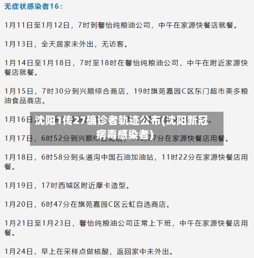沈阳1传27确诊者轨迹公布(沈阳新冠病毒感染者)-第3张图片