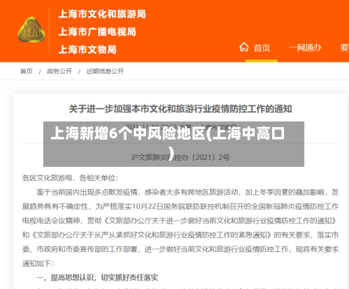 上海新增6个中风险地区(上海中高口)-第3张图片