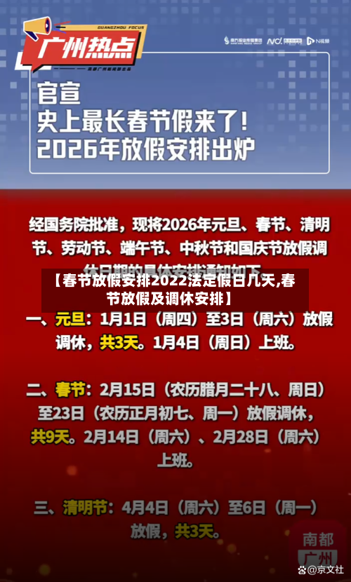 【春节放假安排2022法定假日几天,春节放假及调休安排】-第2张图片