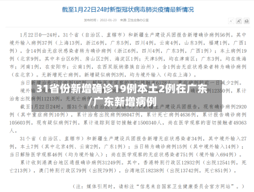 31省份新增确诊19例本土2例在广东/广东新增病例-第2张图片