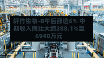 轩竹生物-B午后涨逾6% 中期收入同比大增288.1%至6940万元