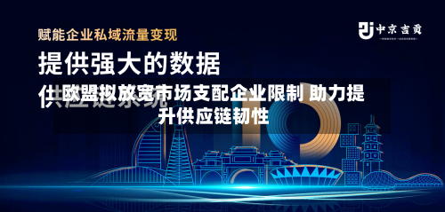 欧盟拟放宽市场支配企业限制 助力提升供应链韧性