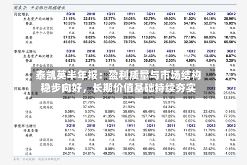 泰凯英半年报：盈利质量与市场结构稳步向好	，长期价值基础持续夯实-第2张图片