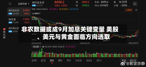 非农数据或成9月加息关键变量 美股、美元与黄金面临方向选取-第2张图片