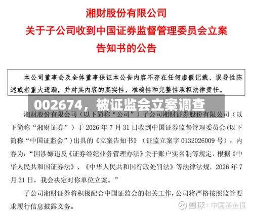 002674	，被证监会立案调查-第2张图片